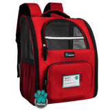 PetAmi Dog Backpack Carrier for Small Large Cat, Pet, Puppy, Ventilated Pet Hiking Backpack Travel Bag, Airline Approved Cat Backpack Carrier, Camping Biking Dog Bag Up to 18lbs Pet, Red
