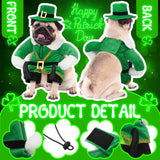 Hollowfly St. Patrick's Day Dog Costume Walking Leprechaun Dog Outfit with Arms Irish Day Holiday Pet Clothes Cosplay Accessories for Cat Doggy Pet(M)