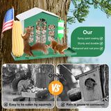 Squirrel Feeder,Metal Squirrel Feeder for Outside,with Water Bottle, Flag and Corn Cobs Holder,Outdoors Chipmunk &Squirrel Picnic Bench Feeders Table,Easy to Install & Refill