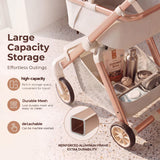 EPPMagice All-Terrain Pet Stroller for Small Medium Dogs & Cats, 20 lbs Capacity - Portable Carrier with One-Touch Brake, Lightweight Foldable Design & Shock Absorption Wheels,Beige