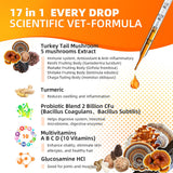 Turkey Tail Mushroom Liquid for Dogs 3000mg - Highly Concentrated Formula Support for Itch, Wart, Lumps Lipoma - Mushroom Extract Blended with Turmeric, 2B Probiotics & 10 Vitamins for All Dogs & Cats