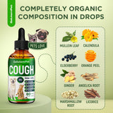 Kennel Cough Medicine for Dogs & Cats – Kennel Cough Treatment Helps with Allergies & Sneezing – Herbal Supplement with Mullein Leaf, Angelica Root, Calendula Breeds – 2 Oz