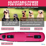 Diamondg Cordless Dog Nail Grinder with Quiet Sound & LED Tip for Large & Small Dogs, 4hrs. Runtime - Electric Dog Nail Trimmer, Heavy Duty Rotary Tool Alternative to Toenail Clippers & Filers