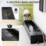 Domivans Animal Drinking Water Bowl - Stainless Steel Livestock Water Trough with Drain Hole, Automatic Waterer Filling Feeder for Cattle Pigs Sheep Horses Dogs, 47.2"*12.4"*5.3", 12 Gallons