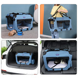 Petprsco Portable Collapsible Dog Crate, Travel Dog Crate 24x17x17 with Soft Warm Blanket and Foldable Bowl for Large Cats & Small Dogs Indoor and Outdoor