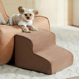 LEXTRO Dog Stairs for Small Dogs, 2-Steps Dog Ramp for Couch, Pet Stairs with Highly Supportive Foam and Non-Slip Bottom, Pet Steps for Cat & Doggie (High 11.8 Inch)