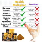 Health Multiplier Brewer's Yeast for Ducks, Chicken Probiotic, Niacin for Ducks, Chicken Vitamins, Chick Probiotics, Baby Chick Food, Duckling Supplies, Duck Niacin Supplement (Case of 10 Pouches)