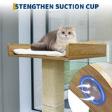 GarveeLife Cat Window Perch with Tall Scratching Posts and 2 Platforms, 40 in Sisal Climbing Tree Hammmock with Suction Cups, 2 Install Ways, Cats Window Bed with Removable Cushion