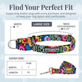 Lucky Love Blackbird Dog Martingale Collar & Leash Set - Premium Martingale Collar & Beautiful Vivid Patterns Leash (Large)