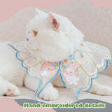 Leo Kitty Silky Pet Clothing for Small Cats & Small Dogs — Bunny Hand-Embroidered Outfit, Collar Costume, New Year Cat & Dog Outfit for Holiday Dress-Up
