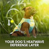 Spark Paws Dog Cooling Vest - SPF 50 UV Sun Protection - Summer Heat Relief Gear for Dogs, Lightweight, Evaporative Cooling - Dog Anxiety Relief Vest During Hot Days - Tropical Storm, Large
