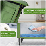 PETIMBER Heated Cat House for Outside - Insulated Outdoor Cat House Weatherproof, Clawsable Feral Cat Shelter with Heated Pad, Escape Doors, Transparent Window, Side Pockets, for Multiple Cats,Large