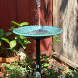 Bird Bath for Outside, Large 28 inch Tall Birdbaths for Outdoors with Solar Water Fountain, Plastic Retro Green Bird Baths Bowl for Outdoor Garden Lawn Yard Patio Hotel Landscape Decor - Wide 20"