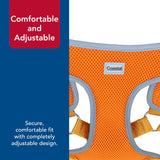Coastal Pet Comfort Soft Reflective Wrap Adjustable Dog Harness - No-Pull Dog Harness for Small & Large Dogs - Sunset Orange - 5/8" x 16"–19"