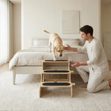 PERUGINA Wood Dog Stairs for Bed,NaturalWood Pattern,L 80lb