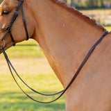 Equinavia Saga Adjustable Padded Fancy Stitched Figure 8 Bridle with Reins - Chocolate Brown - Horse