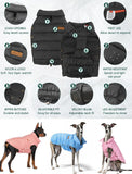 SPACE LION Dog Puffer Jacket, Down Winter Coat, Durable Outdoor Coat for Cold and Windy Conditions, Waterproof, Lightweight Jacket, Adjustable Fit for Small, Medium, Large Dogs(Black,12/M)