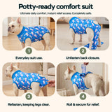 PetWarm Dog Surgery Suit, Dog Surgical Recovery Suit, Unicorn, Blue, XS