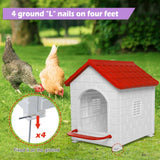CSQOO Chicken Nesting Box, Waterproof Hens Nesting Boxes with Chicken Nesting Pads for Laying Eggs, Wall Mount Nesting Boxes for Chickens, Duck, Rabbit, Poultry (Red)