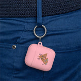 Cute Geometric Cat AirPods Case — Triangle Kitty AirPods/Pro Cover with Keyring