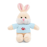 Plush Bear with Paw-Print Tee — Cute Gift for Kids & Pet Lovers