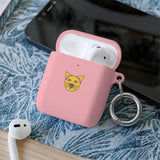 Cat Face AirPods Case — Cute Yellow Cat Keyring Cover for AirPods & AirPods Pro