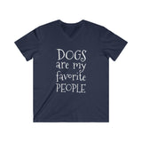 Dogs Are Favorite Men's Fitted V‑Neck Tee