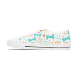 Dog Bone & Paw Print Women's Low Top Sneakers — Cute Pet Lover Shoes
