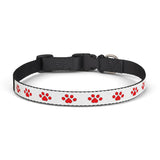 Red Paw Print Clip-On Pet Collar