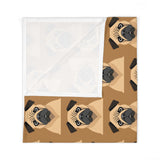 Pug Pattern Baby Swaddle Blanket — Cute Brown Pug Print Newborn Swaddle