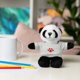 Plush Bear with Paw-Print Tee — Cute Gift for Kids & Pet Lovers