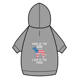 Patriotic Dog Hoodie — “Home of the Dog, Land of the Free”