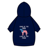 Patriotic Dog Hoodie — “Home of the Dog, Land of the Free”