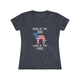 Women’s Patriotic Dog T-Shirt – American Flag Dog Graphic Tee