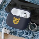 Cat Face AirPods Case — Cute Yellow Cat Keyring Cover for AirPods & AirPods Pro