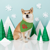 Red Pawprint Bandana Collar — Pet Bandana
