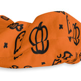 Halloween Orange Pumpkin Pattern Scrunchie — Cute Spooky Hair Accessory