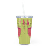 Cat in Wine Glass Tumbler with Straw — Cute Wine Lover Travel Cup