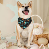 Blue & Orange Bone Pet Bandana Collar — Cute Colorful Dog Neck Scarf