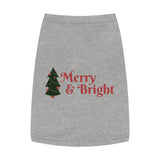 Merry & Bright Pet Tank Top — Christmas Dog Shirt with Tree Design