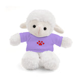 Plush Bear with Paw-Print Tee — Cute Gift for Kids & Pet Lovers