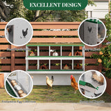Garvee ‌Galvanized Steel Chicken Nesting Box with Roll Out Egg Tray - 10 Hole, Rustproof & Ventilated Laying Boxes for Hens, Chickens, Ducks | Easy-Clean Poultry Coop Accessories, Green