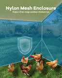 GarveeLife Large Metal Chicken Coop, Chicken Run for 20/30 Chickens, Outdoor Walk in Poultry Cage with Anti-UV Cover and Waterproof, 19.68 x 9.84 x 6.56 ft