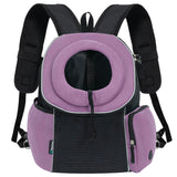 PetAmi Adjustable Cat & Dog Front Chest Carrier Backpack, Ventilated for Hiking & Camping, Max 10 lbs, Purple