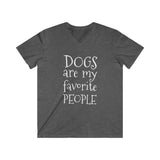 Dogs Are Favorite Men's Fitted V‑Neck Tee
