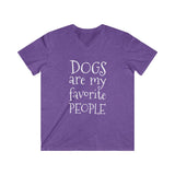 Dogs Are Favorite Men's Fitted V‑Neck Tee
