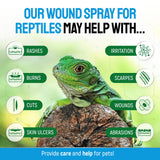 Reptile Wound Care Spray with Silver – for Wounds, Cuts, Scale Rot, Burns, Sores, Irritation, Abnormal Shedding – Topical Spray for Lizards, Bearded Dragons, Iguanas, Snakes, Geckos & Turtles – 4 Oz