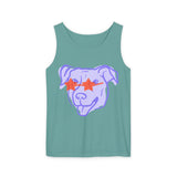 Purple Dog Graphic Tank Top — Cute Pup Illustration