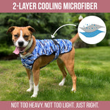 LUCOLOVE Dog Cooling Vest - 2-Layer Cooling with Soft Microfiber Fabric - Lightweight, Adjustable and Comfortable - UV Protection for Small to Large Dogs - Relief in Hot Weather (Blue, Large)