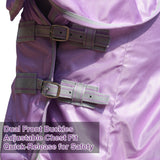 LEAFOREST Horse Fly Sheet with Neck Cover & Belly Band - Lightweight Mesh UV Protection Summer Sheet for Horses, Cool Thin Equine Blanket in Purple, 66"